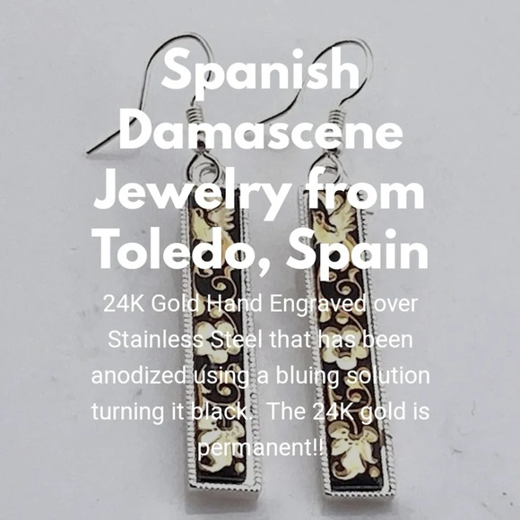 NWT 24K Dangle Italy Earrings - Picture 2 of 7